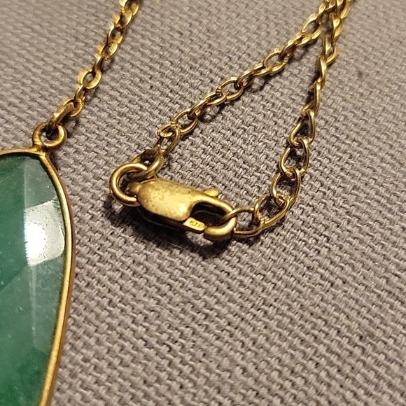 Anthropologie Green agate statement necklace - Picture 2 of 5